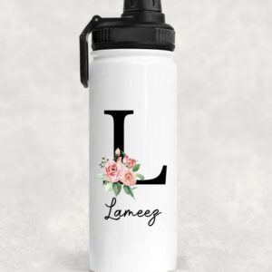 Floral letter name bottle