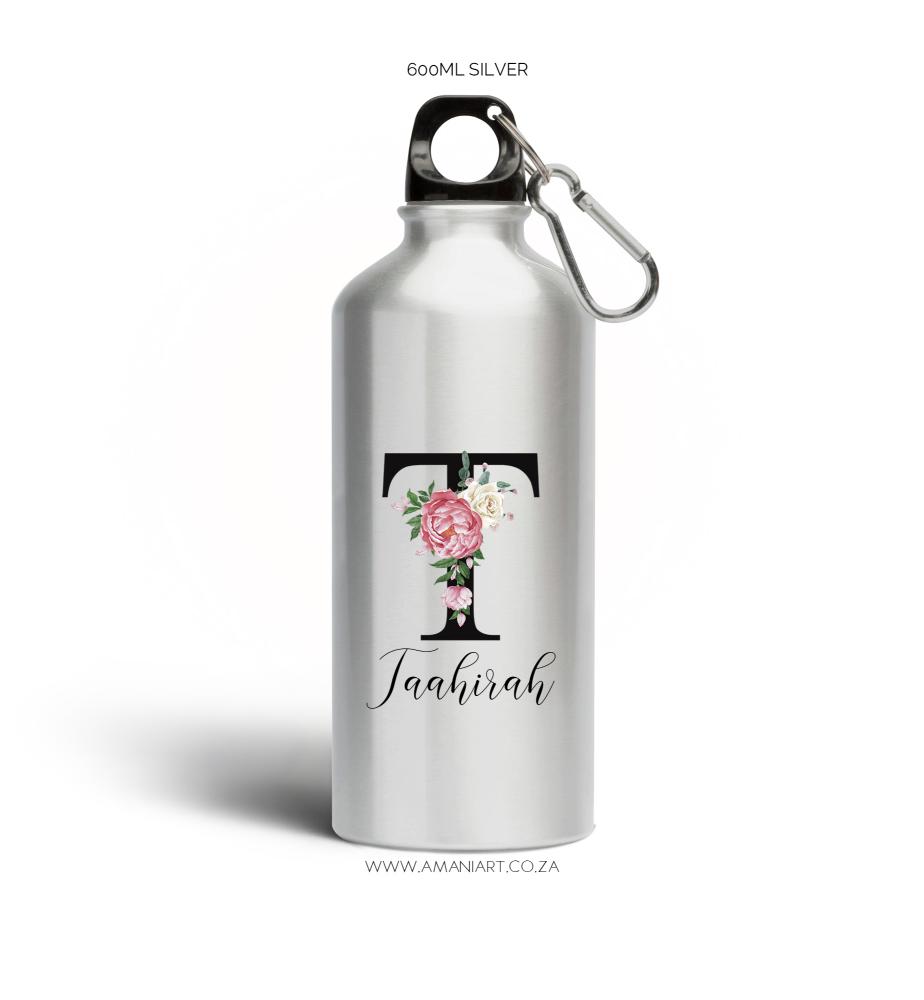 Pink floral Initial bottle - Image 2