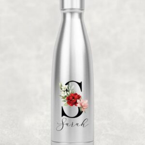 Red floral name bottle