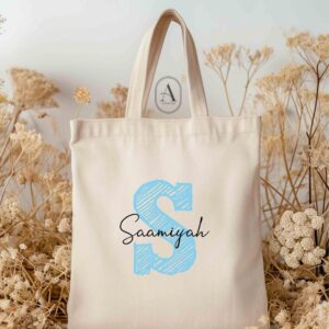 Initial name colour tote