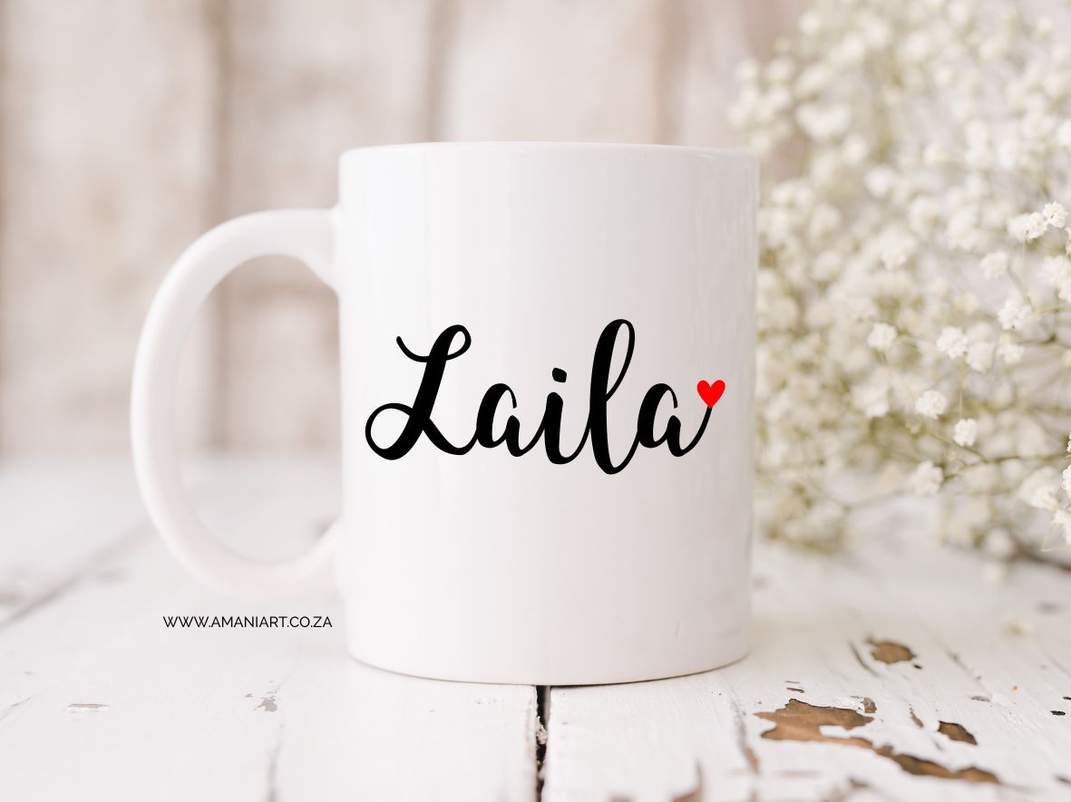 Name heart mug