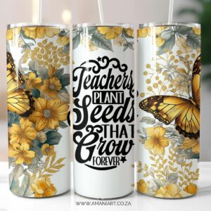 Plant seeds grey skinny tumbler