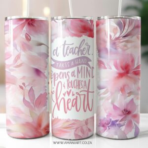 Takes a hand pink skinny tumbler