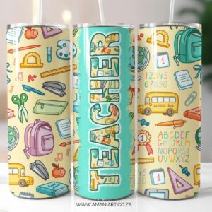 Teacher 3 skinny tumbler