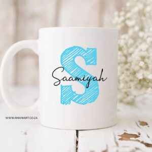 Initial name colour mug