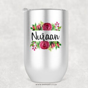 Floral bouquet name tumbler
