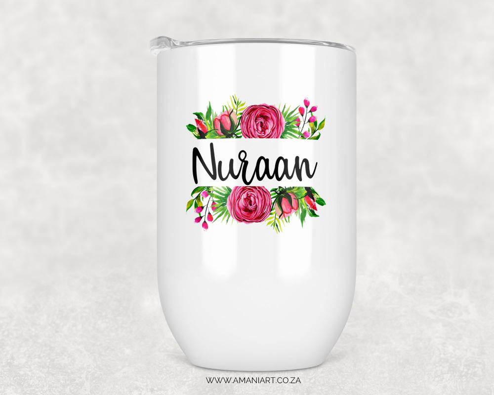 Floral bouquet name tumbler - Image 2