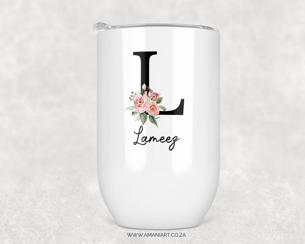 Floral letter tumbler - Image 2