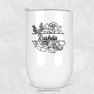 Floral name tumbler