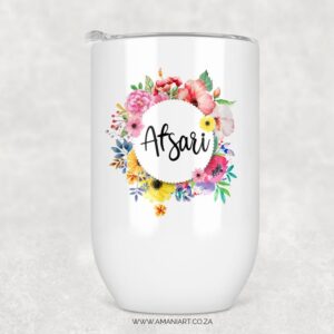 Floral wreath tumbler