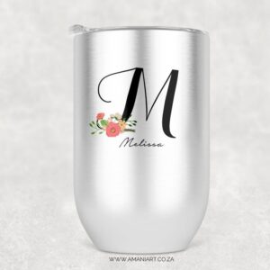Floral name Initial tumbler