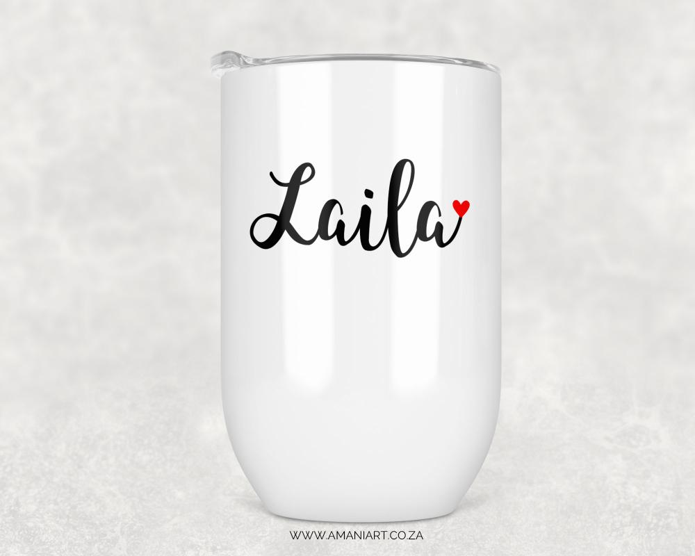 Name heart tumbler