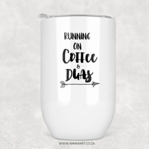 Running on coffee tumbler