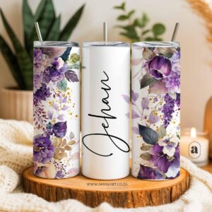Purple floral name skinny