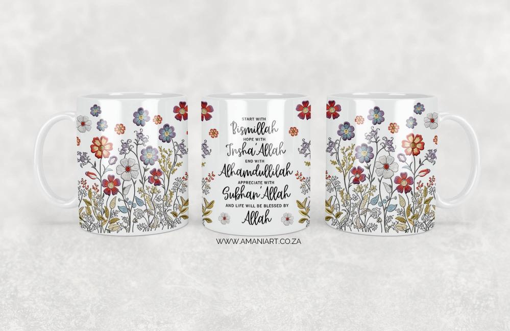 Start with floral mug
