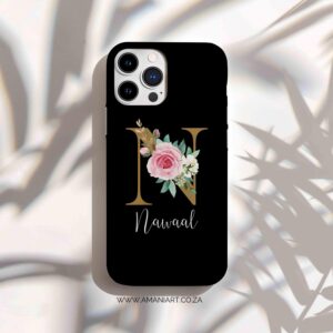 Gold Floral Name phone cover (Pre Order)