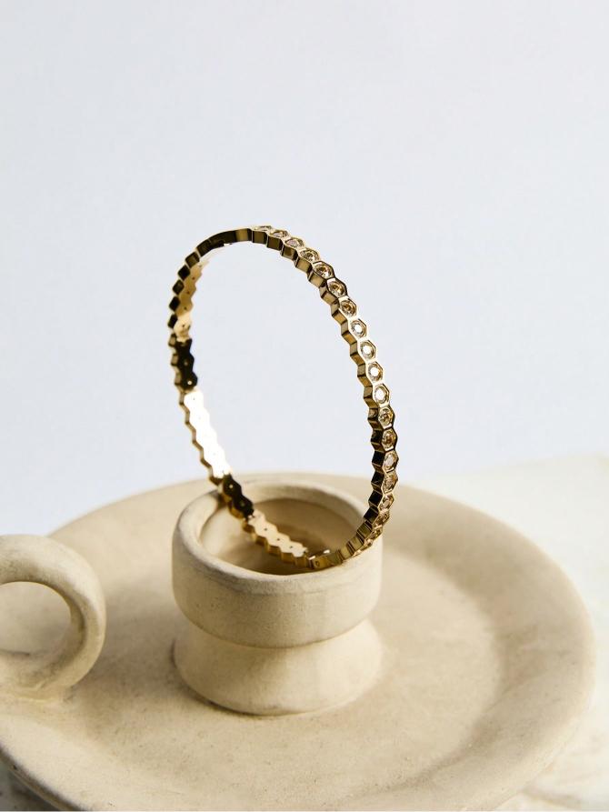 Honeycomb diamante bangle