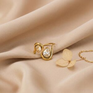 Swirl Double diamante Ring