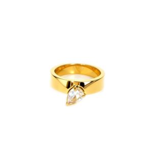 Teardrop Wide Band Ring