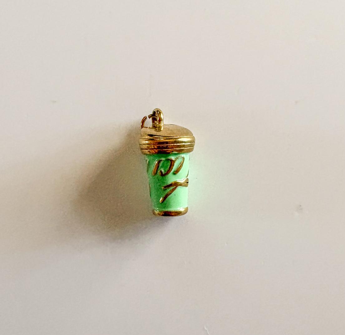 Green coffee cup Charm