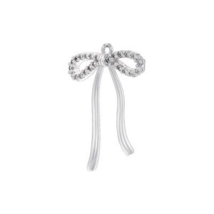Silver Diamante Bow Charm