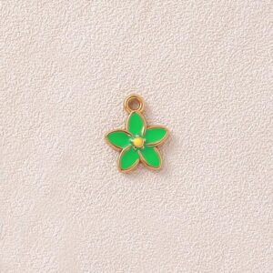 Green flower Charm