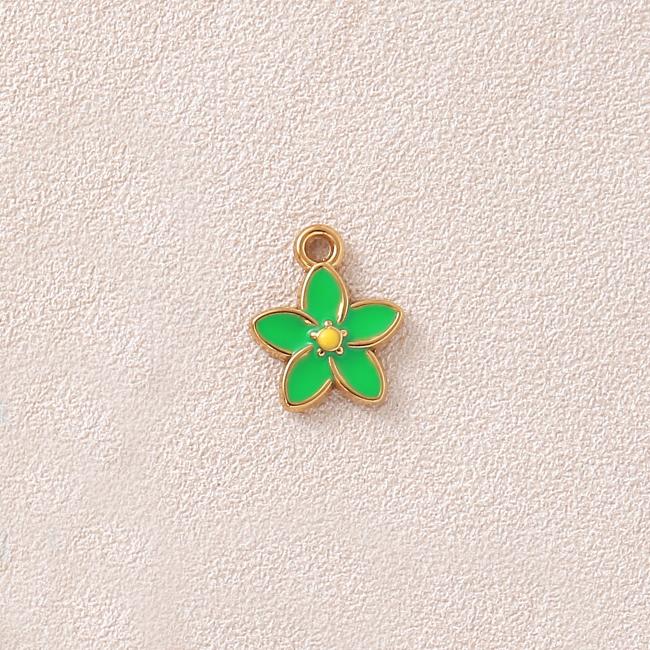 Green flower Charm