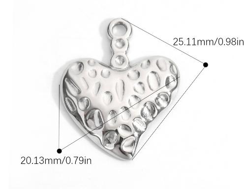 Silver textured heart Charm