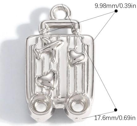 Silver luggage Charm
