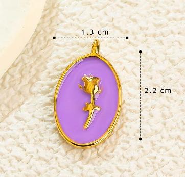 Purple Flower Charm