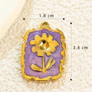 Purple floral Charm
