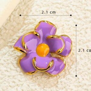 Purple and Orange flower Charm