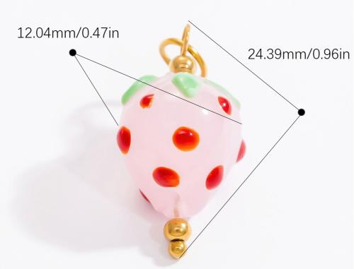 Strawberry painted Charm