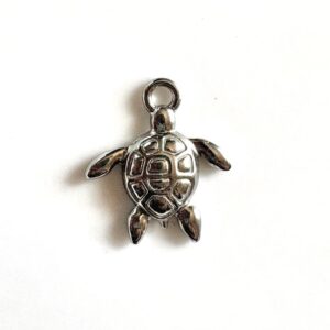 Silver turtle Charm