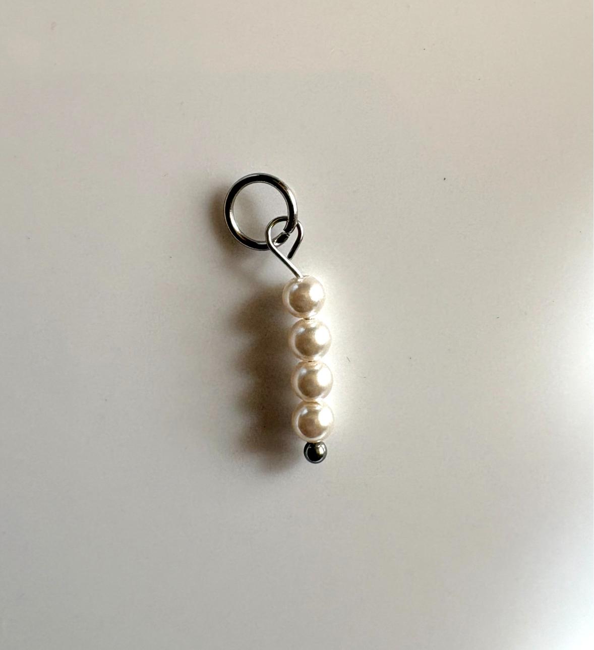Silver pearl Charm