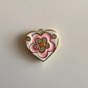 Diamante pink heart Charm