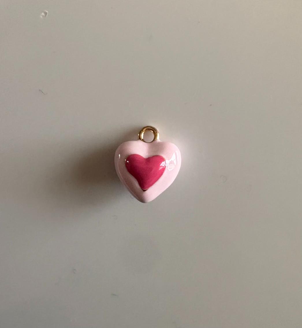 Pink heart 2 Charm
