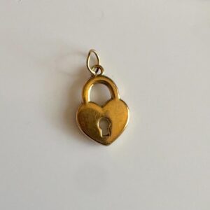 Gold heart lock Charm