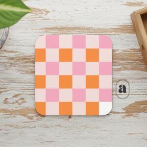 Pink and orange coaster