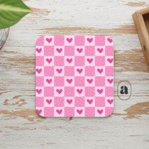 Pink hearts coaster