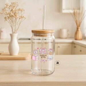 Bookish girly glass can